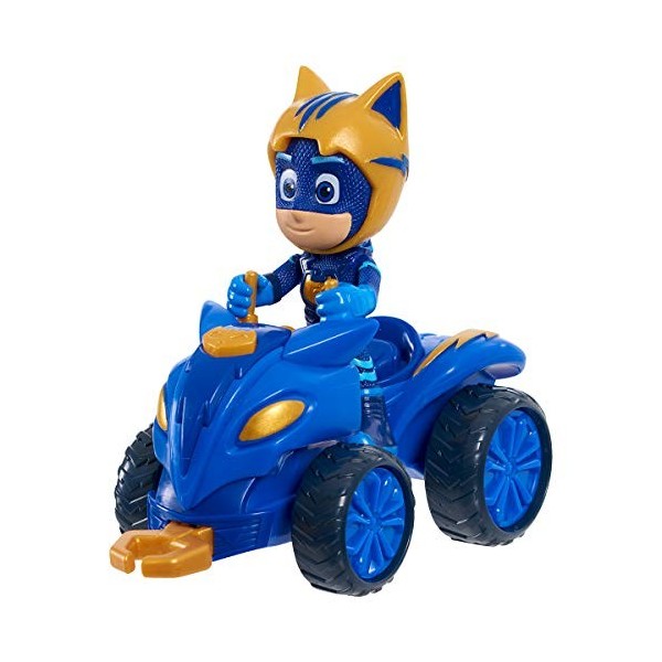 Simba 109402421 – PJ Masks Quad Catboy avec Figurine daction Super-héros avec treuil intégré, Bleu avec Accents dorés, Figur