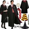 NCKIHRKK Deguisement Adulte Harry Potter, Costume Magicien Homme Femme Déguisement Cosplay Sorcier avec Baguette, Chapeau, Cr