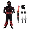 skyllc Costume Ninja pour enfants, costume de ninja avec accessoires pour la fête danniversaire du Carnaval de Noël dHallow