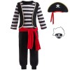 Cimefi Costume de pirate pour enfant garçon Costume de capitaine Costume dHalloween avec accessoires