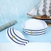 6 Pièces Chapeaux de Marin Bleus et Blancs Chapeaux de Matelot pour Accessoire de Costume d’Enfants, Fête de Déguisement Sty