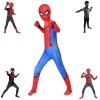 DONY Costume Super héros Spiderman 3D pour Enfant,Costume Combinaison DHalloween Cosplay VêTements de FêTe DAnniversaire Ca