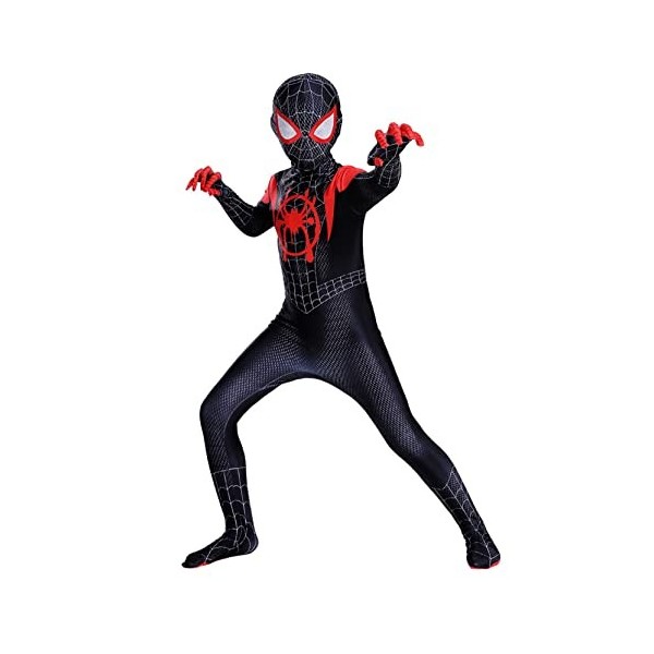 VVlight Spider Man Miles Morales Cosplay Costume 4 À 5 Ans Body Enf