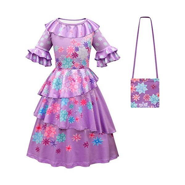 LCXYYY Isabela Déguisement Costume Cosplay Princesse Magique Isabela Robe Ballerine Violette avec Accessoires Sacs pour Fille