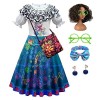 Monissy Encanto Mirabel Déguisement de Princesse Robe Noël Anniversaire Carnaval Cérémonie Costume Fille Enfant Costume Carna