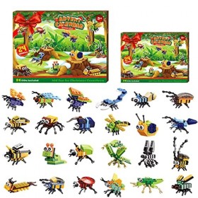 KETOY Calendrier de lAvent 2023 pour enfants - 24 insectes - Jouet de Noël - Blocs de construction 12 en 1 - Grands animaux 