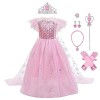 Enfant Princesse Elsa Costume Déguisements Filles Reine des Neiges Robe de Soirée Carnaval Halloween Cosplay Noël Cérémonie F