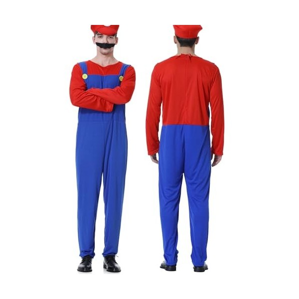 VISVIC Costume Super Brothers, Costume de Carnaval Halloween Hommes Femmes Garçons Filles, Déguisements de Carnaval, Homme Ro