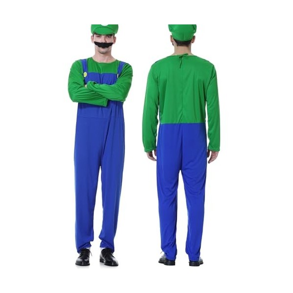 VISVIC Costume Super Brothers, Costume de Carnaval Halloween Hommes Femmes Garçons Filles, Déguisements de Carnaval, Homme Ro