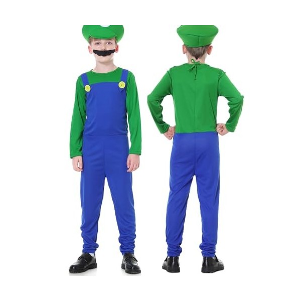 VISVIC Costume Super Brothers, Costume de Carnaval Halloween Hommes Femmes Garçons Filles, Déguisements de Carnaval, Homme Ro