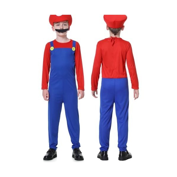 VISVIC Costume Super Brothers, Costume de Carnaval Halloween Hommes Femmes Garçons Filles, Déguisements de Carnaval, Homme Ro