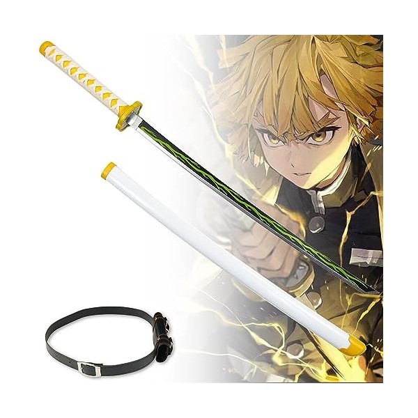 Asenmao Épée De Samouraï en Bois Epee en Demon Slayer De Katana Anime, Accessoires Dépée Ninja 6cm/104cm, Jouet pour Enfants