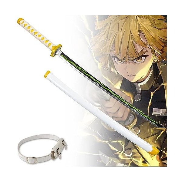 Asenmao Épée De Samouraï en Bois Epee en Demon Slayer De Katana Anime, Accessoires Dépée Ninja 6cm/104cm, Jouet pour Enfants