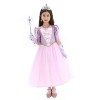 Sincere Party Déguisement de princesse Raiponce pour filles, Déguisement de jeu de rôle Raiponce avec accessoires 7-8 ans