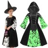 Herenear Deguisement Sorciere Fille, Costume Halloween Enfant, Déguisement Hallowen Sorcière avec Chapeau Sorciere, Enfant Dé