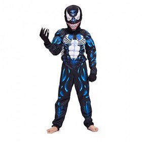 Garçons Venom Halloween Body Muscle Araignée Cosplay Costume Fête Danniversaire Mascarade Onesies Déguisements Jeu de Rôle A