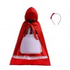 Lito Angels Deguisement Costume Robe de Petit Chaperon Rouge avec Manteau à Capuche et Tablier pour Enfant Fille Taille 6-7 a