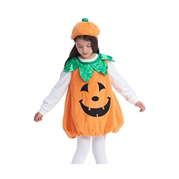 IKALI Costumes dHalloween pour enfants, Gilet chaud de citrouille pour garçons filles