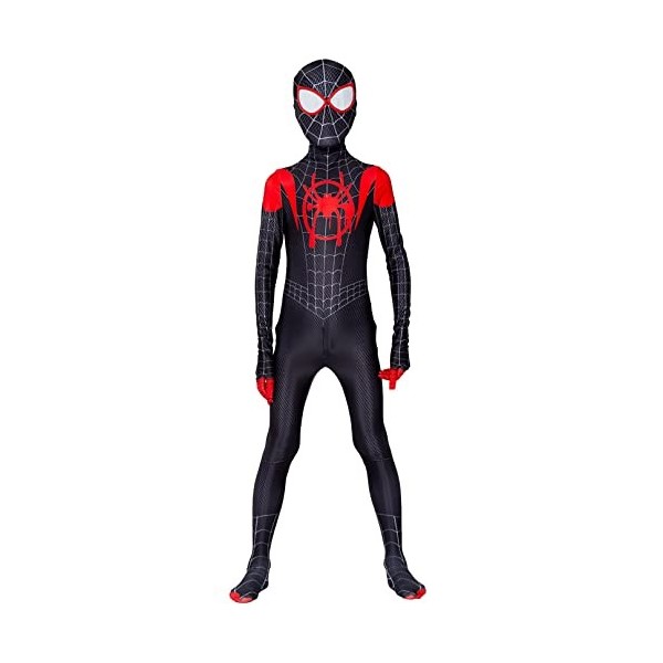 DAYDAY helper Enfants Spiderman Costume 7-8 Ans 3D Lentilles Super-Héros Combinaison Garçons Déguisements Zentai Lycra Hallow