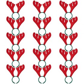 THE TWIDDLERS - 15 Serre-Têtes de Noël en Feutre Renne avec Bois de Cerf Accessoires de Déguisement pour Fête de Noël - 33 x 