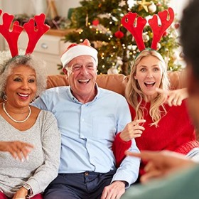 THE TWIDDLERS - 15 Serre-Têtes de Noël en Feutre Renne avec Bois de Cerf Accessoires de Déguisement pour Fête de Noël - 33 x 