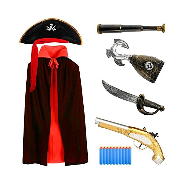 Déguisement pirate enfant Déguisement de Cosplay dHalloween,Costumes dAnniversaire de Noël,Convient aux Jeux de rôle de Fêt