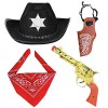 Haichen Cowboy Costume Accessoires Cowboy Chapeau Bandana Jouet Pistolets avec Ceinture Holsters Cowboy Ensemble pour Hallowe