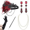 BABEYOND Accessoire Gastby des Années 1920 Costume Flapper Accessoire pour Femme y Compris Bandeau Collier Gants