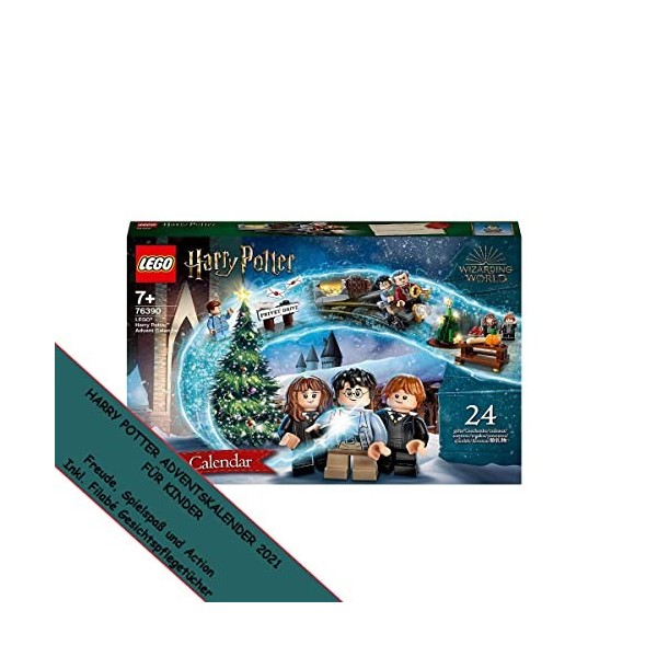 Harry Potter Adventskalender Lego 76390 Calendrier de lAvent 2021 – Set jouets avec 6 figurines et plateau jeu pour enfants 