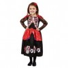 Toddler Day of the Dead Costume, Black, Dress & Headband, T2 