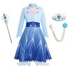 IWEMEK Déguisements Princesse Elsa Robe Filles Reine des Neige 2 Costume et Accessoires Manteau Pantalon Anniversaire Noël Ha