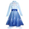 IWEMEK Déguisements Princesse Elsa Robe Filles Reine des Neige 2 Costume et Accessoires Manteau Pantalon Anniversaire Noël Ha