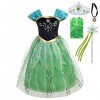 Lito Angels Deguisement Reine des Neiges Robe de Couronnement Princesse Anna avec Accessoires Enfant Fille, Taille 7-8 ans, V