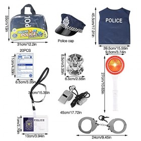 LUFEIS Déguisement Policier Enfant, Costume Policier Enfant, Police Deguisement Enfant, Policier Costume Accessoires, Police 
