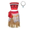 Lito Angels Deguisement Robe Princesse Vaiana avec Accessoire Collier Enfant Fille, Anniversaire Fete Carnaval Costume Ete, T