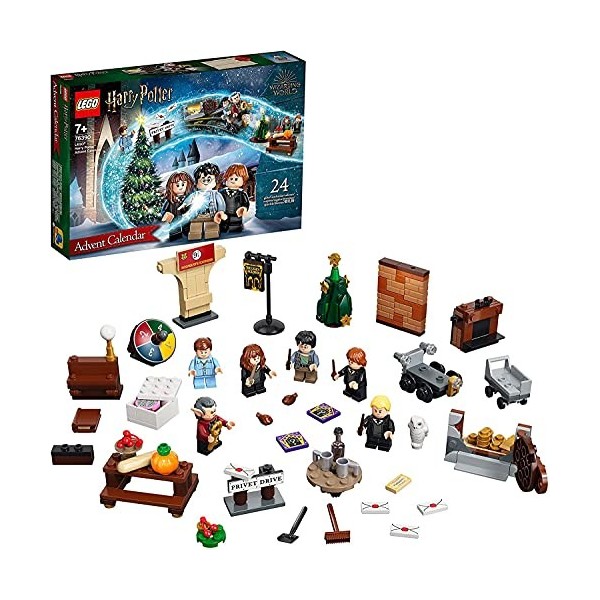 Harry Potter Adventskalender Lego 76390 Calendrier de lAvent 2021 – Set jouets avec 6 figurines et plateau jeu pour enfants 