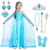 ATOWORLD Déguisement Elsa pour filles de 5 à 6 ans, costume de princesse Elsa pour filles, déguisement de princesse Elsa pour