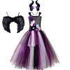 Enfants Filles Maleficent Costume Maléfique Sorcière Méchante Reine Déguisement Fantaisie Tutu Habiller Halloween Cosplay Ten