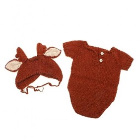 Abaodam 1 Ensemble De Vêtements Faon Chapeau De Cerf De Noël Tenues De Photo De Noël Vêtements De Photographie Tricotés Emmai