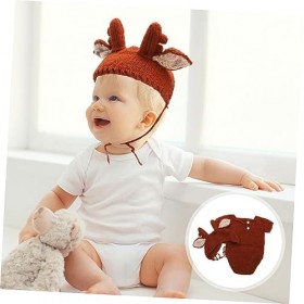 Abaodam 1 Ensemble De Vêtements Faon Chapeau De Cerf De Noël Tenues De Photo De Noël Vêtements De Photographie Tricotés Emmai