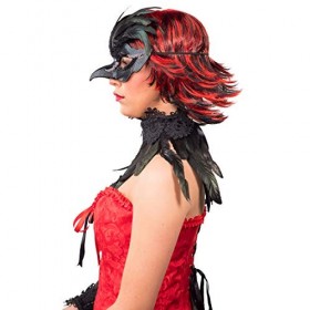 NET TOYS Elégant kit de Corbeau avec Vraies Plumes - Noir - Accessoire exceptionnels pour Femme avec Masque pour Les Yeux, Ch