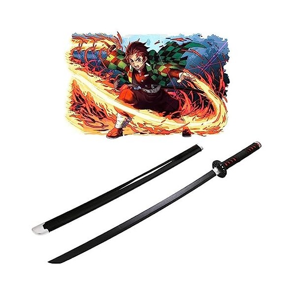 Épée De Samouraï Kamado Tanjiro De Demon Slayer Katana Avec Fourreau, Sabre Darmes Ninja Pour Enfants, Épée DAnime Accessoi