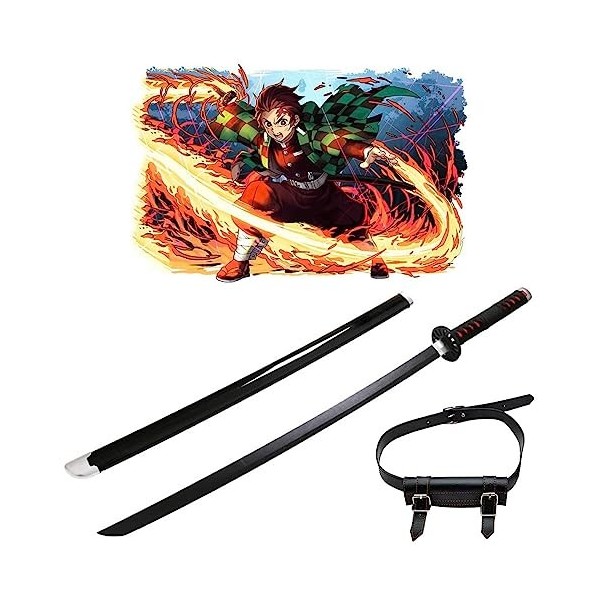 Épée De Samouraï Kamado Tanjiro De Demon Slayer Katana Avec Fourreau, Sabre Darmes Ninja Pour Enfants, Épée DAnime Accessoi