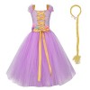 Déguisement Robe de Sirène pour Enfant Filles Ariel Princesse Entrejambe Fait Main Robe Tulle avec Bandeau Cosplay Xmas Anniv