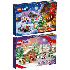 Lego 60352 Lot de 2 calendriers de lAvent Lego City & 41706 Lego Friends Calendrier de lAvent