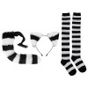 Amagogo Ensemble de costumes de chat, ensemble de queue doreilles, chaussettes de déguisement, costume de cosplay animal, ac