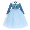 IBAKOM Enfant Filles Princesse Anna Robe Costume Reine des Neiges Déguisement Fête Noël Carnaval Halloween Cosplay Mariée Ann