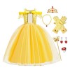 FMYFWY Costume de Carnaval Filles Princesse Robe de Belle Déguisements de la Beauté et la Bête Halloween Noël Robe de Anniver