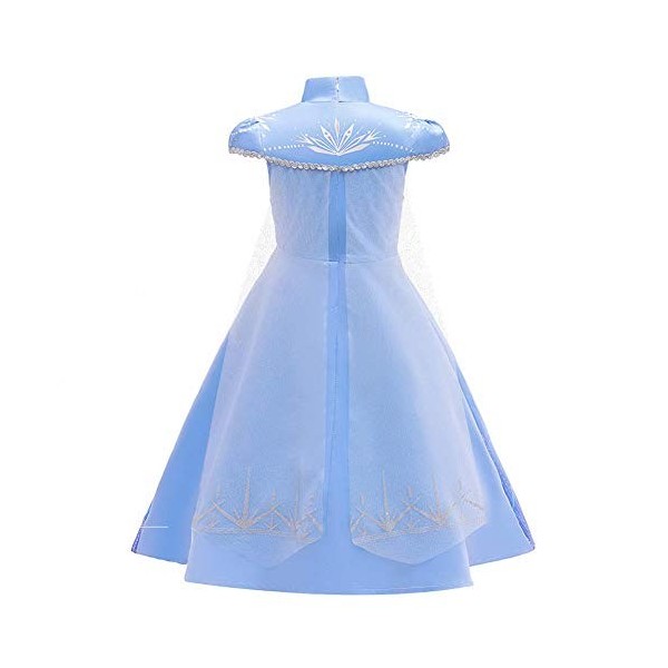 IMEKIS Robe de princesse Elsa La Reine des Neiges pour fille avec accessoires pour fête danniversaire, carnaval, cosplay - B