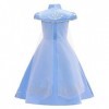 IMEKIS Robe de princesse Elsa La Reine des Neiges pour fille avec accessoires pour fête danniversaire, carnaval, cosplay - B